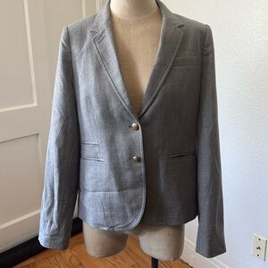 Grey J Crew schoolboy blazer, gray and white pinstripe lining on sleeves—Sz 12T